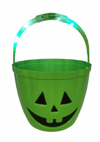 Holiday Home LED Treat Bucket - Green Perspective: front