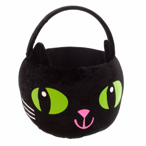 Holiday Home Fabric Cat Treat Bucket - Black Perspective: front