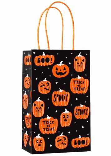 Holiday Home Pumpkin Grab Bags - Black/Orange Perspective: front