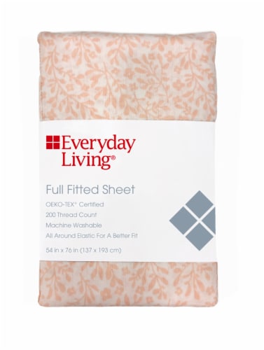 Everyday Living® 200 Thread Count Delicate Floral Fitted Sheet Perspective: front