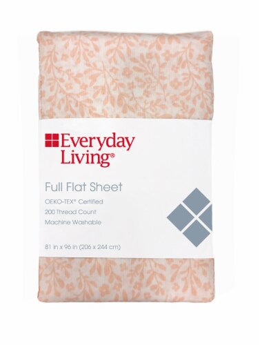 Everyday Living® 200 Thread Count Delicate Floral Flat Sheet Perspective: front