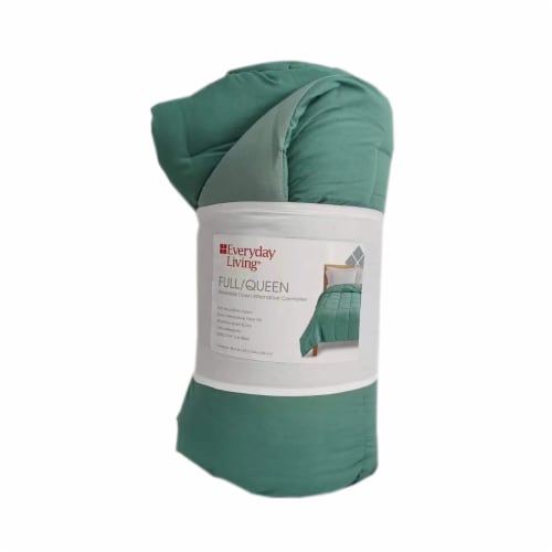 Everyday Living Reversible Down Alternative Comforter - Green Perspective: front