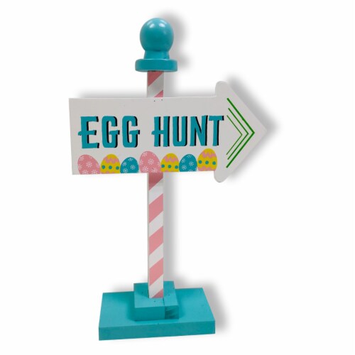 Holiday Home Egg Hunt Table Sign Perspective: front