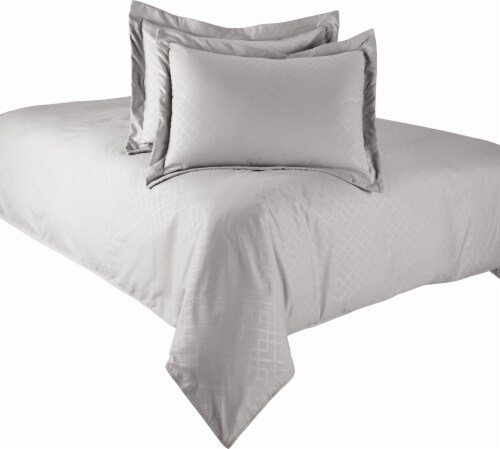 HD Designs Dumont Embossed Duvet Cover and Pillow Sham Set - Gray Perspective: front