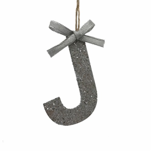 Holiday Home Monogram Christmas Ornament - J Perspective: front