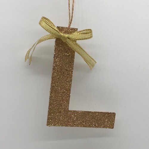 Holiday Home Monogram L Christmas Ornament - Silver Perspective: front