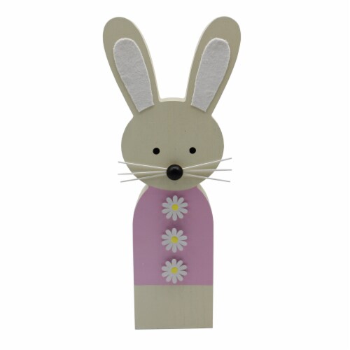 Holiday Home Easter Bunny With Flowers - Pink Perspective: front