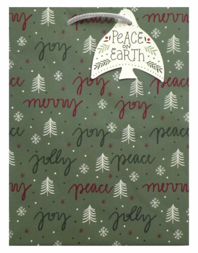 Holiday Home Joy/Jolly/Merry/Peace Gift Bag Perspective: front
