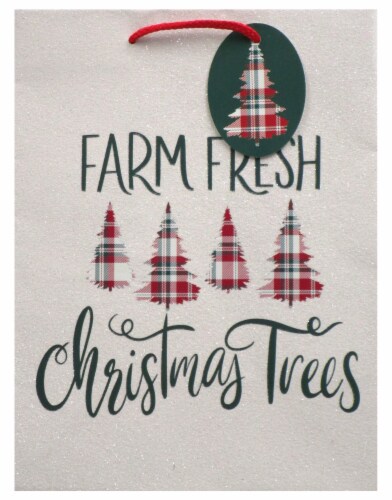 Holiday Home Farm Fresh Christmas Trees Gift Bag Perspective: front