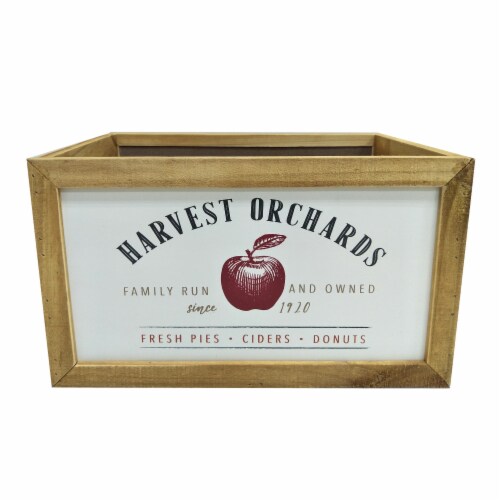 Holiday Home Gather Wood Crate Decor Perspective: front