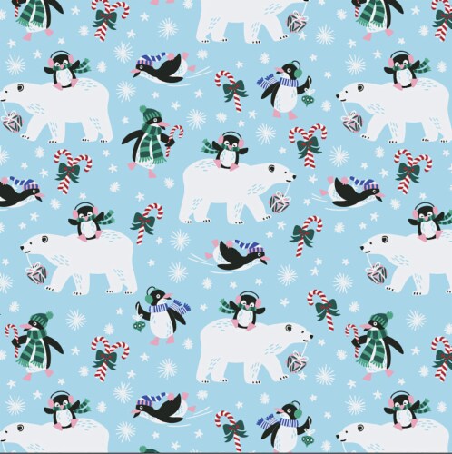 Holiday Home 30" Gift Wrap - Christmas Arctic Party Perspective: front