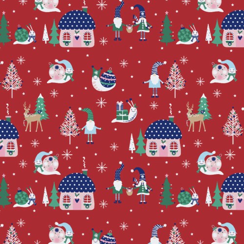 Holiday Home 30" Gift Wrap - Christmas Gnomington Fest Perspective: front