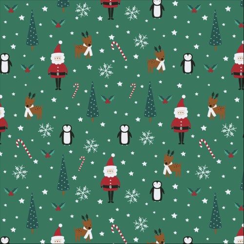 Holiday Home 30" Gift Wrap - Christmas Santa Toon Perspective: front