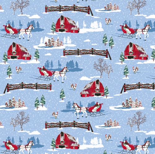 Holiday Home 40" Gift Wrap - Christmas Steamboat Winter Perspective: front