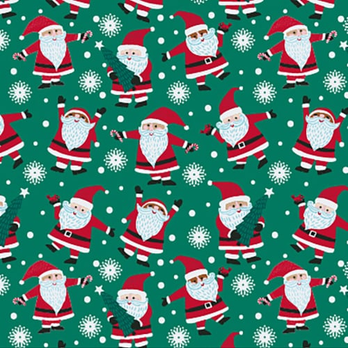 Holiday Home 30" Gift Wrap - Christmas Santa Glee Perspective: front