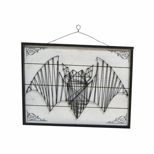 Holiday Home String Art Bat Wall Decor Perspective: front