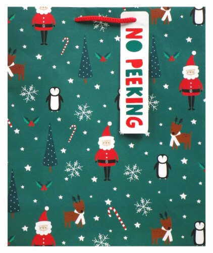 Holiday Home No Peeking Large Gift Bag Perspective: front