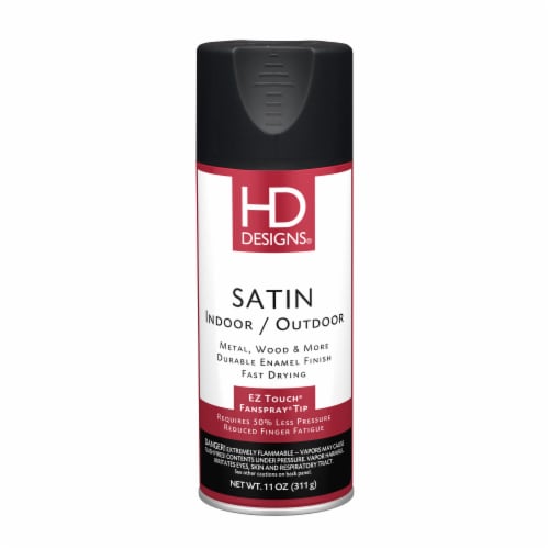HD Designs® Indoor/Outdoor Satin Spray Paint - Black Perspective: front