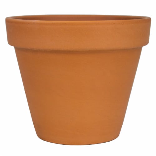 The Joy of Gardening Clay Pot - Red Perspective: front