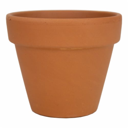 The Joy of Gardening Clay Pot - Red Perspective: front