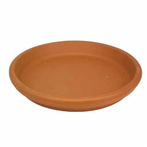 The Joy of Gardening Clay Saucer - Red Perspective: front
