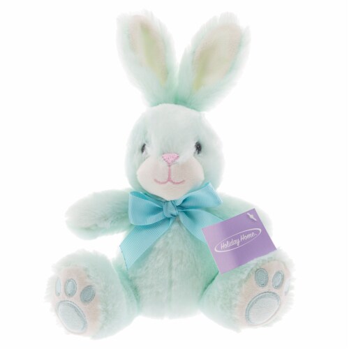 Holiday Home Teal Plush Bunny Perspective: front