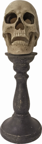 Holiday Home® Halloween Skull Candlestick Perspective: front