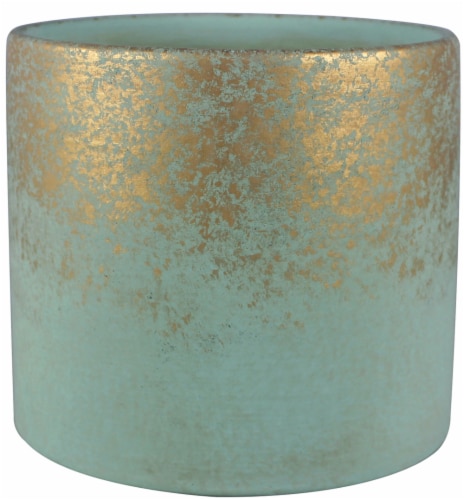 The Joy of Gardening Cylinder Planter - Patina Perspective: front