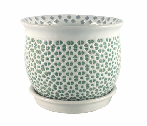 The Joy of Gardening Flair Planter - Aqua Perspective: front
