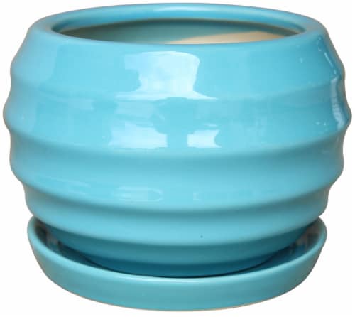 The Joy of Gardening Lantern Ball Planter - Blue Perspective: front