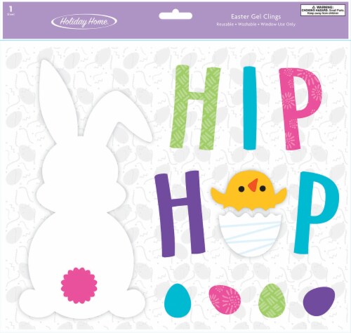 Holiday Home® Hip Hop Easter Gel Clings Perspective: front