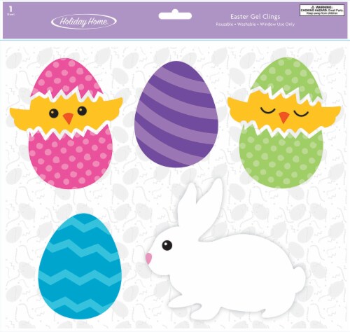 Holiday Home® Chicks in Eggs Easter Gel Clings Perspective: front