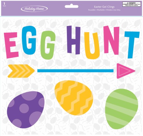 Holiday Home® Egg Hunt Easter Gel Clings Perspective: front