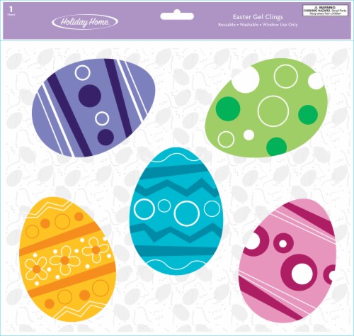 Holiday Home® Colored Eggs Easter Gel Clings Perspective: front