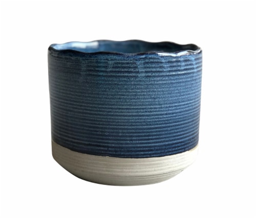 The Joy of Gardening Shore Planter - Blue Perspective: front