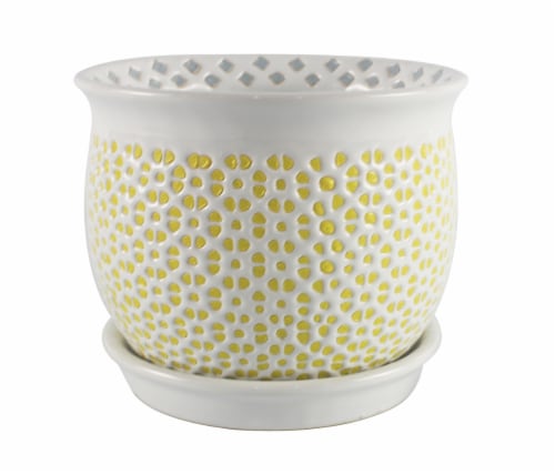 The Joy of Gardening Flair Planter - Yellow Perspective: front