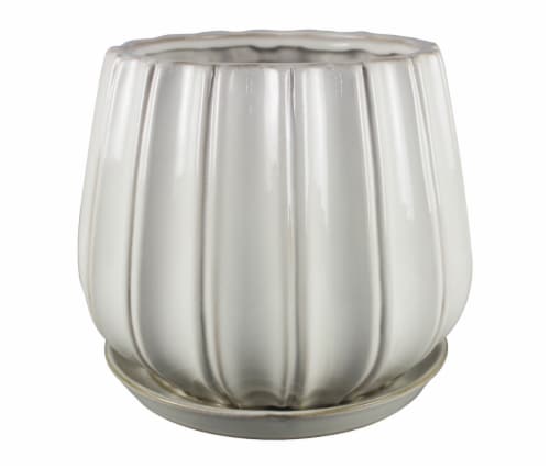 The Joy of Gardening Contour Planter - White Perspective: front