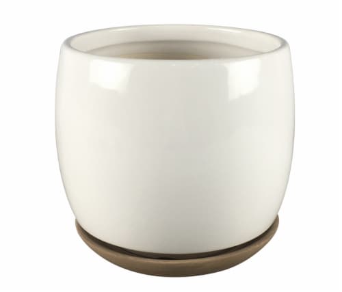 The Joy of Gardening Ibiza Planter - White Perspective: front