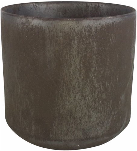The Joy of Gardening Cylinder Planter - Metallic Bronze Perspective: front