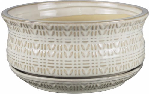 The Joy of Gardening Ropecraft Bowl Planter - Cream Perspective: front