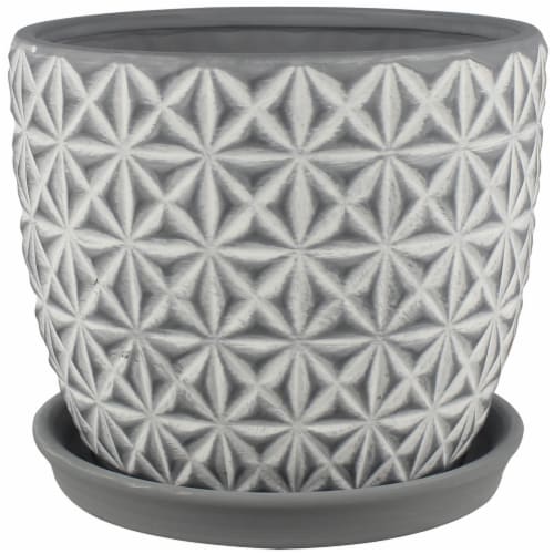 The Joy of Gardening Tribeca Planter - Charcoal Wash Perspective: front