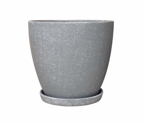 The Joy of Gardening Classic Egg Planter - Faux Cement Perspective: front