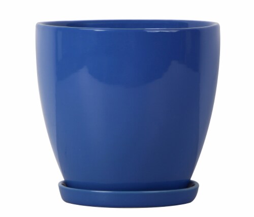 The Joy of Gardening Classic Egg Planter - Blue Perspective: front