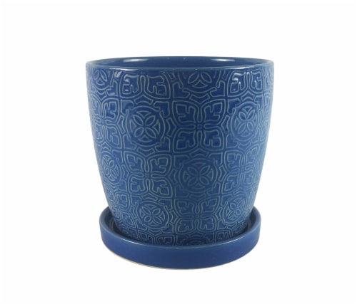 The Joy of Gardening Thames Planter - Blue Perspective: front