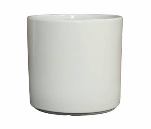 The Joy of Gardening Cylinder Planter - White Perspective: front