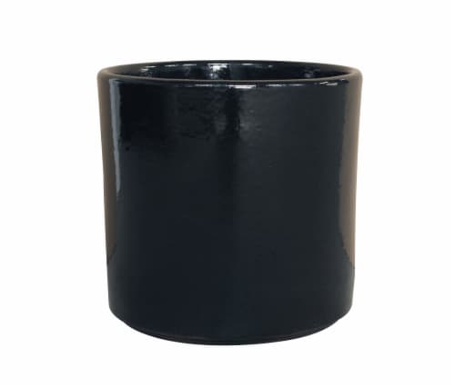 The Joy of Gardening Cylinder Planter - Black Perspective: front