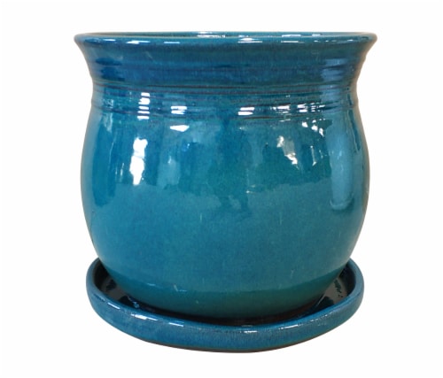 The Joy of Gardening Palermo Planter - Aqua Perspective: front