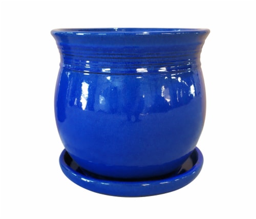 The Joy of Gardening Palermo Planter - Cobalt Perspective: front