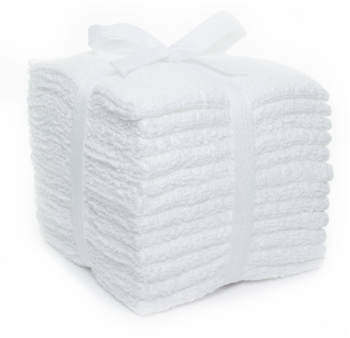 PK of 12 New Hilton White Washcloths 12 x12