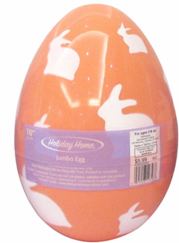 Holiday Home® Jumbo Bunny Print Easter Egg - Peach Perspective: front